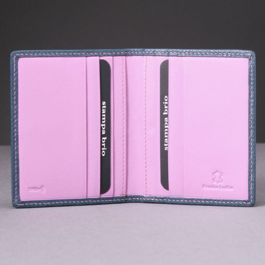 Футляр для карт и визиток с RFID защитой Stampa Brio 538-R-2145CF BLUE/PINK