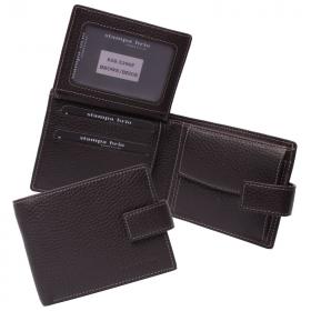 Кожаное портмоне с отделением на молнии Stampa Brio 658-5396F Brown BGS