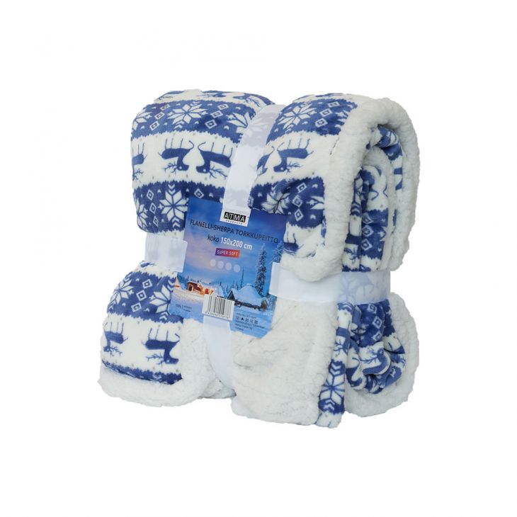 Плед SHERPA Blanket Laplandia 150*200 см blue/white