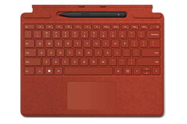 Клавиатура Microsoft Surface Pro Signature Keyboard Alcantara (Poppy red) + Slim Pen 2