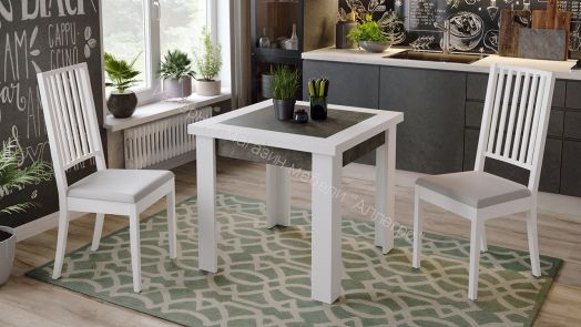 Стол раздвижной «Хьюстон» тип 3 (Белый / Ателье темный)