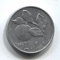 1 лира 1949 Италия XF