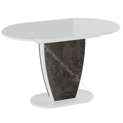 Стол обеденный «Монреаль» Тип 1 (Белый глянец/моод темный)