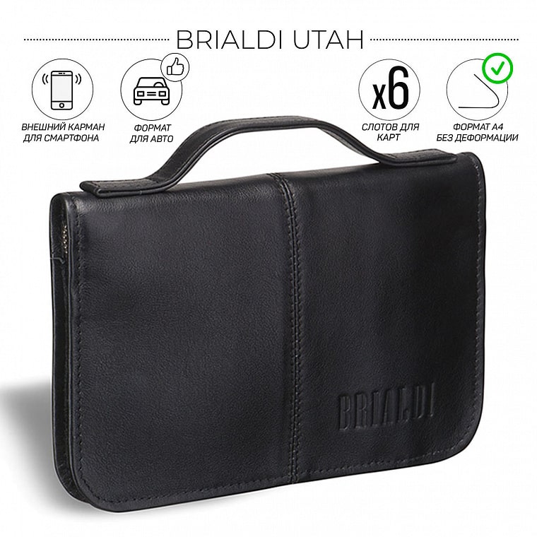 Мужской клатч BRIALDI Utah (Юта) Black