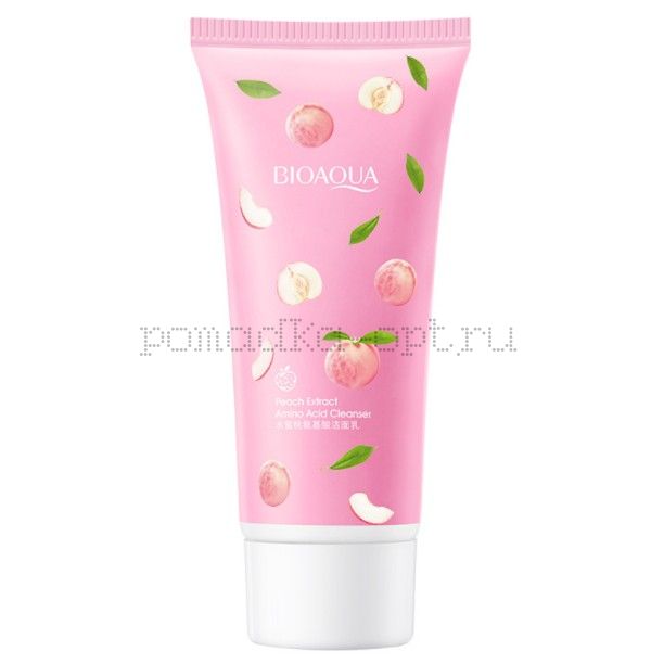 Пенка с экстрактом персика и женьшеня Bioaqua Peach Extract Amino Acid Cleanser 100g ~