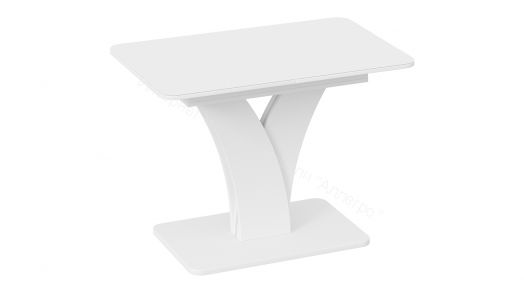 Стол обеденный раздвижной «Люксембург» Тип 2 (Белый/Стекло белое матовое)