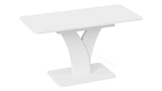 Стол обеденный раздвижной «Люксембург» Тип 2 (Белый/Стекло белое матовое)