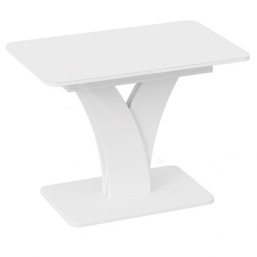 Стол обеденный раздвижной «Люксембург» Тип 2 (Белый/Стекло белое матовое)