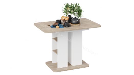 Стол обеденный «Мюнхен» Тип 2 (Белый Ясень/Дуб Сонома)