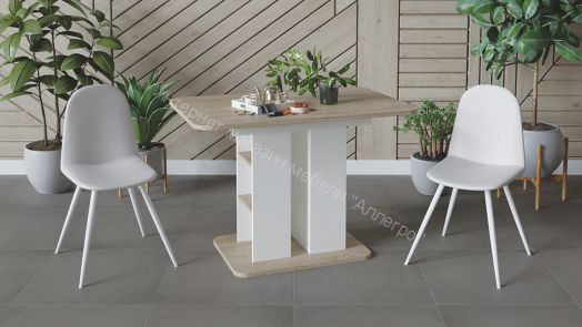 Стол обеденный «Мюнхен» Тип 2 (Белый Ясень/Дуб Сонома)