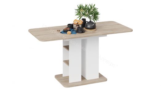 Стол обеденный «Мюнхен» Тип 2 (Белый Ясень/Дуб Сонома)