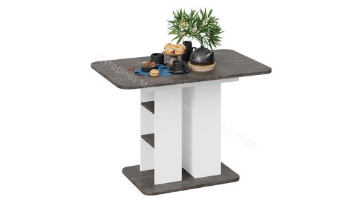 Стол обеденный «Мюнхен» Тип 2 (Белый Ясень/Ателье темный)