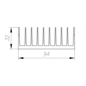 Профиль алюминиевый 94 мм х 32 мм х 2,4кг