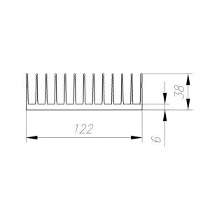 Профиль алюминиевый 122мм x 38мм x 3,7кг