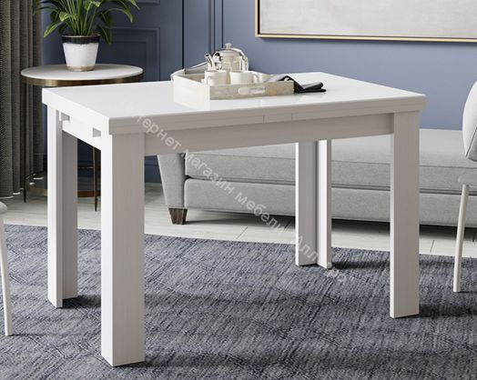 Стол обеденный «Норман» тип 1 (Белый/Стекло белый глянец)