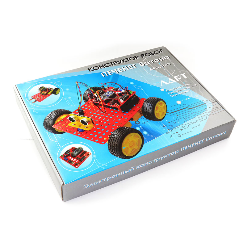 Базовый робототехнический набор  для конструирования, изучения электроники и микропроцессоров и информационных систем и устройств (электронные устройства (датчики, моторы, сервормоторы) ПЕЧЕНЕГ Батана