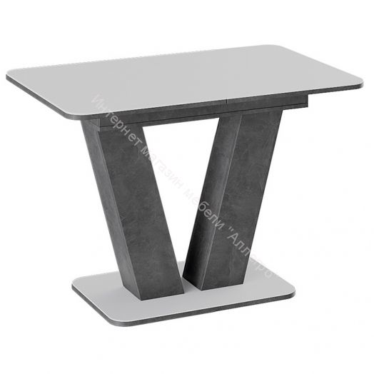 Стол раздвижной «Чинзано» Тип 1 (Моод темный/стекло белое матовое)
