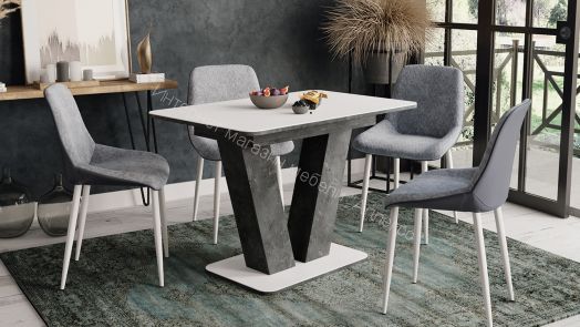 Стол раздвижной «Чинзано» Тип 1 (Моод темный/стекло белое матовое)