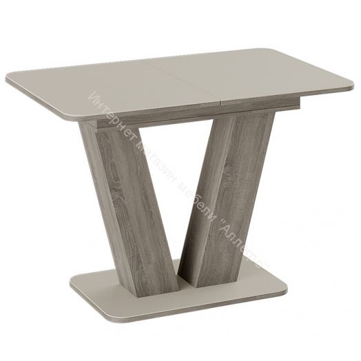 Стол раздвижной «Чинзано» Тип 1 (Дуб сонома трюфель/стекло бежевое матовое)