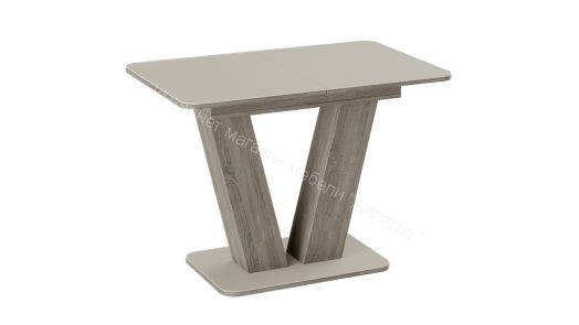 Стол раздвижной «Чинзано» Тип 1 (Дуб сонома трюфель/стекло бежевое матовое)