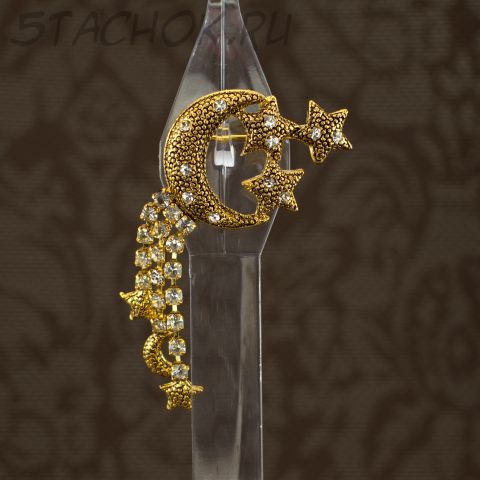 Брошь "Звездопад" цвет золота (США)