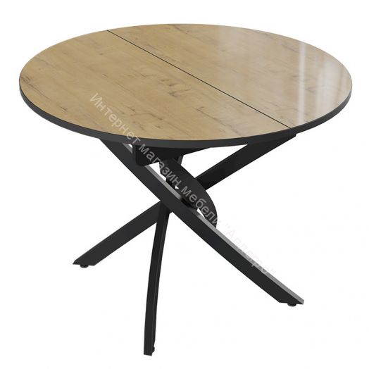 Стол обеденный «Diamond» Тип 3 (Черный муар/Бунратти глянец)