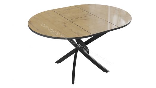 Стол обеденный «Diamond» Тип 3 (Черный муар/Бунратти глянец)