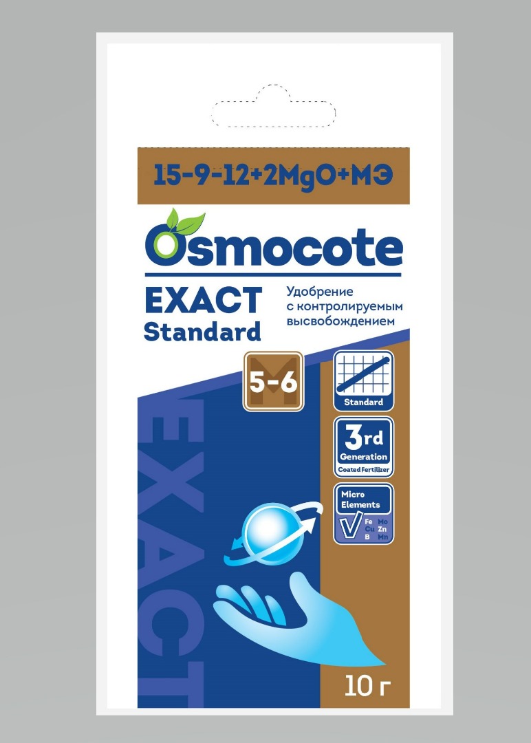 Osmocote Exact Standard 5-6 М, NPK 15-9-12+2MgO+МЭ, гранулы