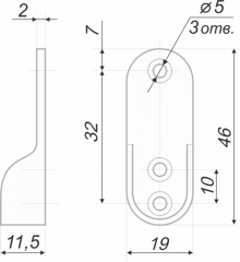 Купить Штангодержатель овальный 15*30 мм Boyard оптом и в розницу SHD21/2/1CP/1