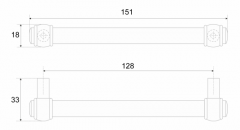 Купить мебельную рейлинговую ручку BAMBOO 128 мм Boyard RR008CP.4/128 оптом и в розницу