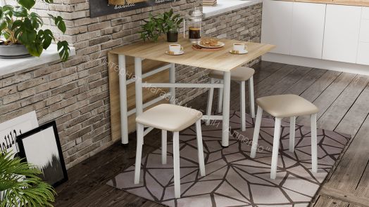 Табурет Тип 2 (Белый матовый/тк №167)