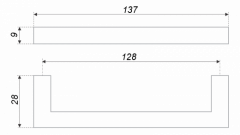 Купить мебельную ручку-скобу QUADRA 128 мм Boyard RS043BL.4/128 оптом и в розницу