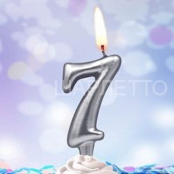 Свеча "7" Серебро