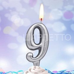 Свеча "9" Серебро