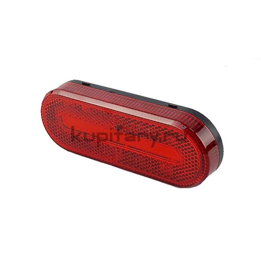 LED овальный габаритный фонарь красный 12-24 вольт ip65