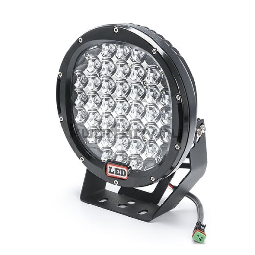 Черная светодиодная фара 185 Ватт дальнего света 37 led cree 12-24 вольт PRO series 22см круглая