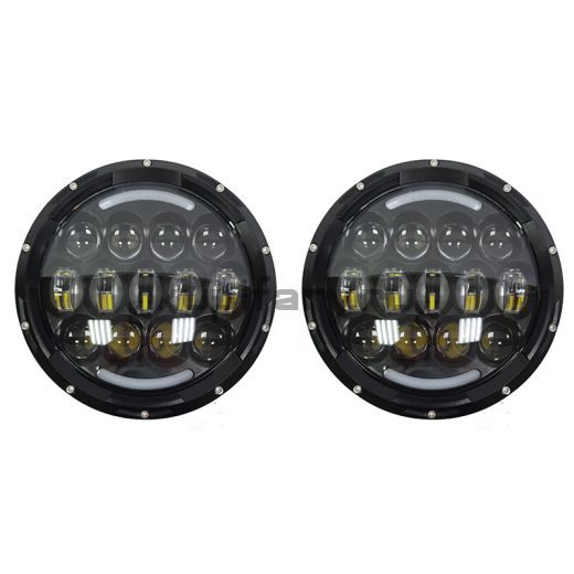 LED фары 7 дюймов 210Вт с ДХО и поворотниками штатные