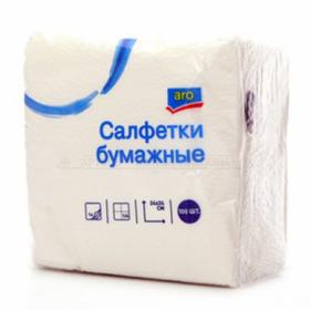 Салфетки бумажные, однослойные, упаковка 100 шт