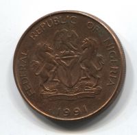 25 кобо 1991 Нигерия
