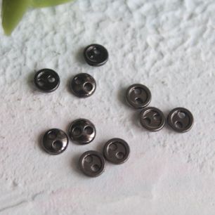 Набор металлических микро пуговиц для творчества - олово, 10 шт., 4 мм.