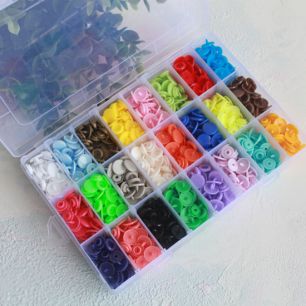 Пластиковые кнопки для кукольной одежды в контейнере, микс 12 мм