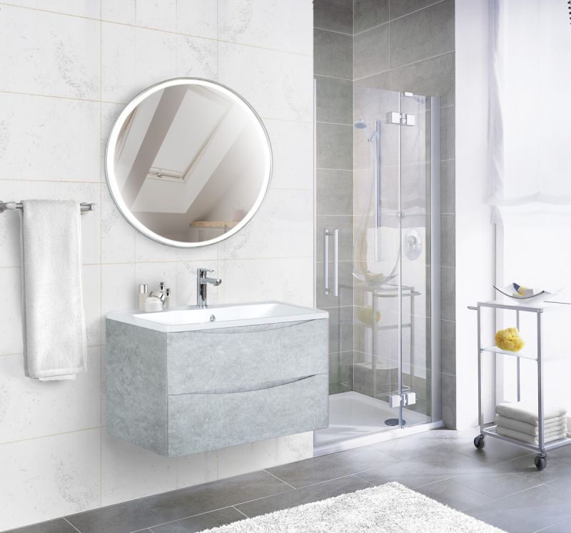 Тумба под раковину подвесная BelBagno ACQUA-900-2C-SO-CVG Cemento Verona Grigio