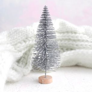 Ёлочка для куклы 10 см серебро