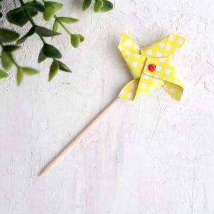 Ветрячок для куклы, желтый, 12 см.(3 шт)