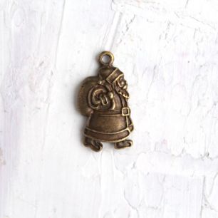 Подвеска металлическая - Дед мороз с мешком - 1 шт