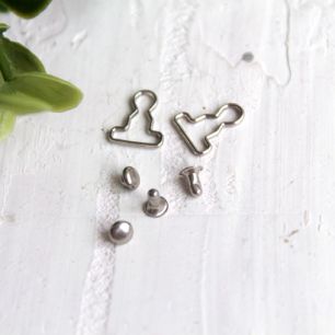 Застежки для сарафанов и комбинезонов, серебро 1,1*0,8 см.