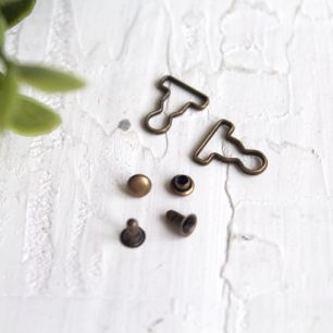 Застежки для сарафанов и комбинезонов, бронза 1,1*0,8 см.