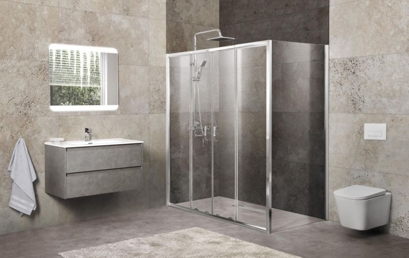 Душевой уголок BelBagno UNIQUE-AH-21-170/200-80-C-Cr