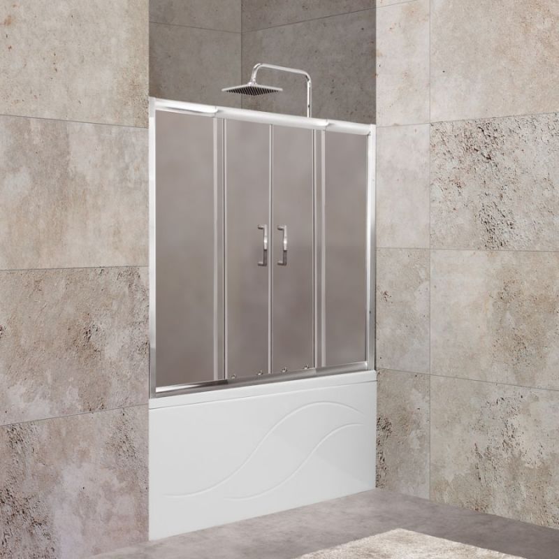 Шторка на ванну BelBagno UNIQUE-VF-2-150/180-140-M-Cr