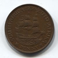 1 пенни 1930 Южная Африка XF, редкий год